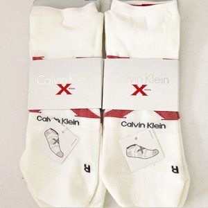 Mens Socks Size L 7-12 Athletic NWT White Red No Show Calvin Klein Top Quality